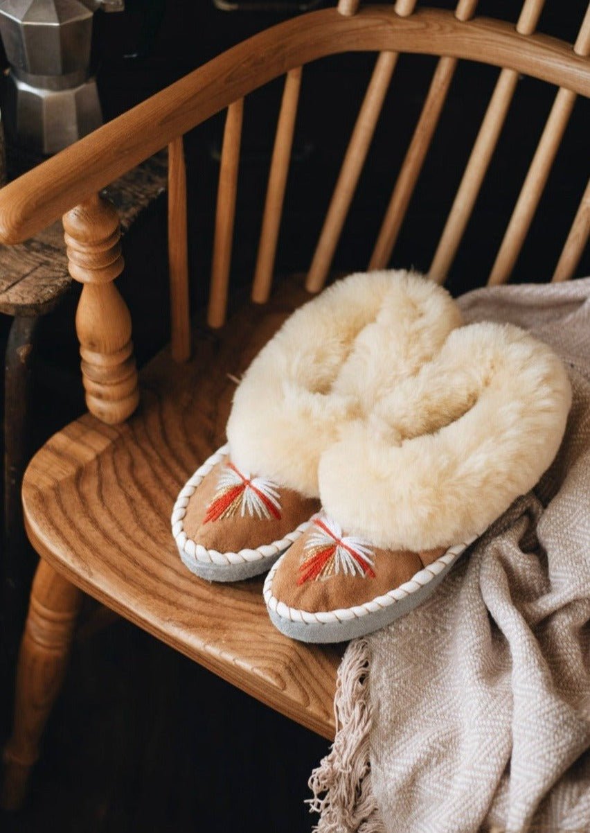 Natural Handmade Women's Sheepskin Slippers – ONAIE