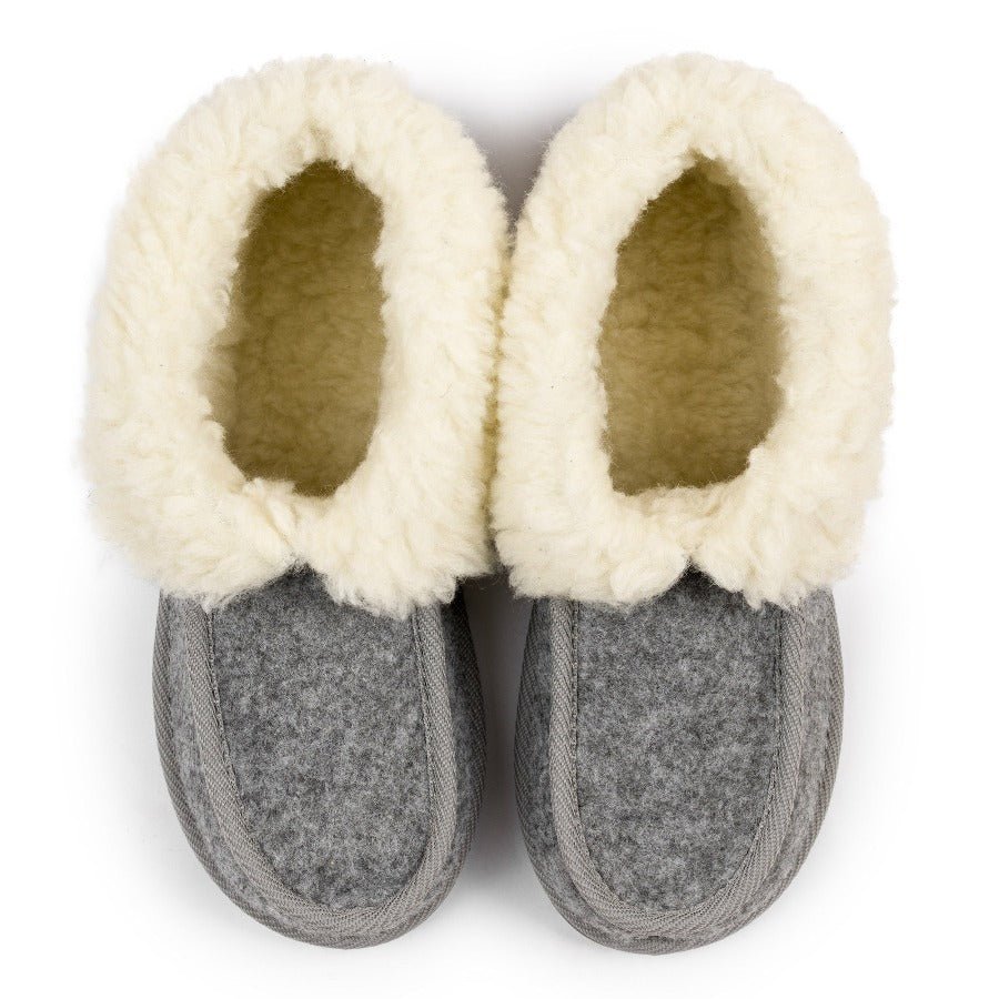 Grey Felt Slipper Boots - ONAIE