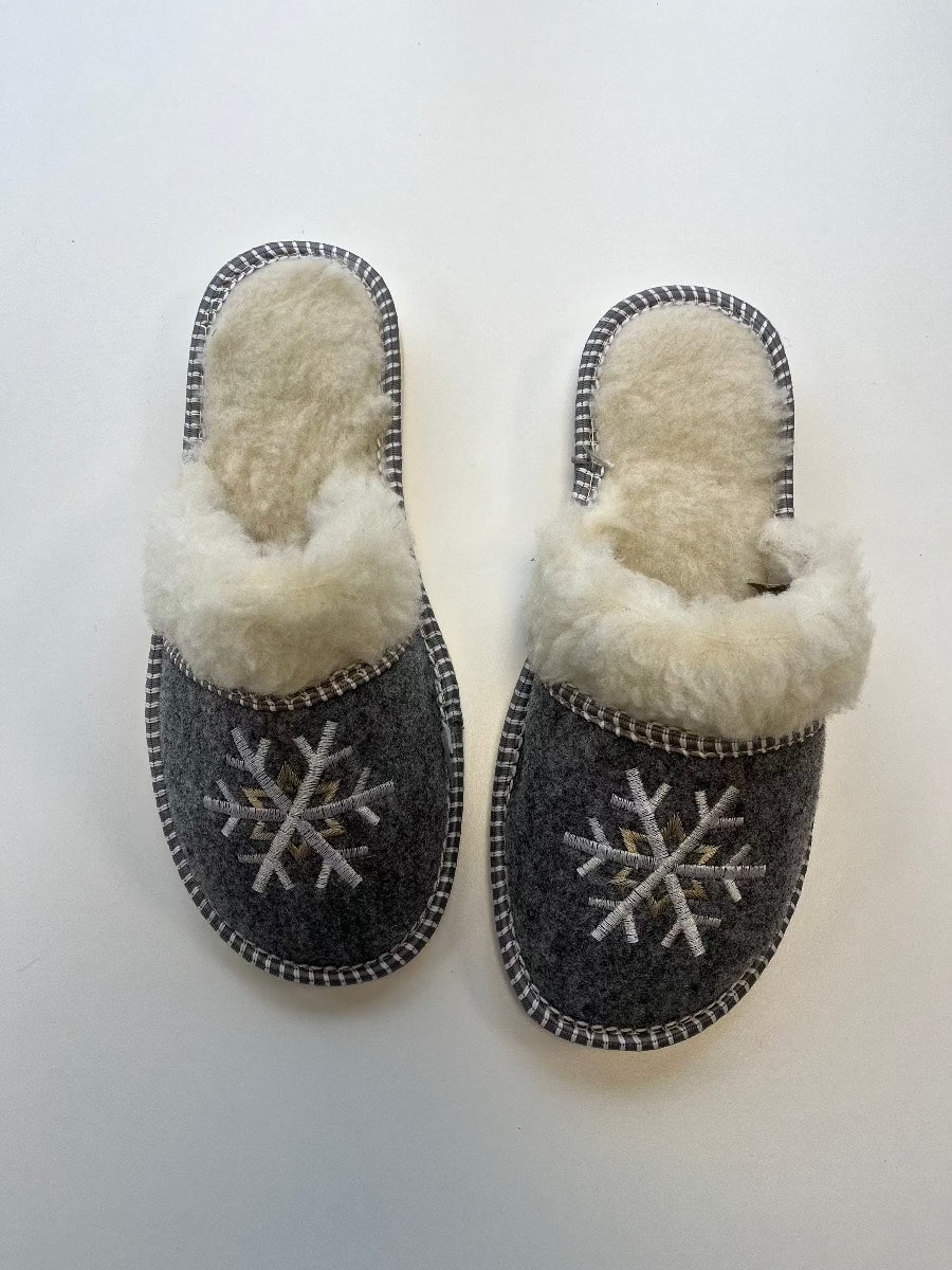 Snowflake Wool Slippers
