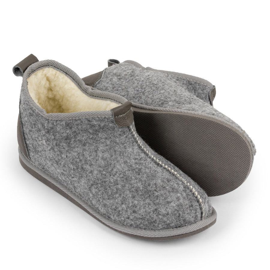 Patricia Grey Felt Slipper Boots Sole