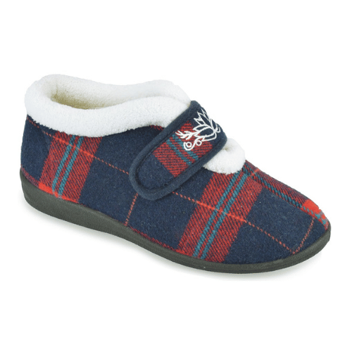 Blue and Red Checkered Slippers - ONAIE
