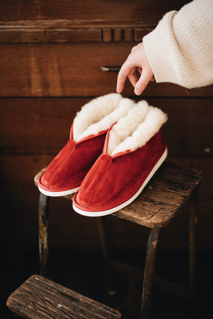 Women's Red Slipper Boots