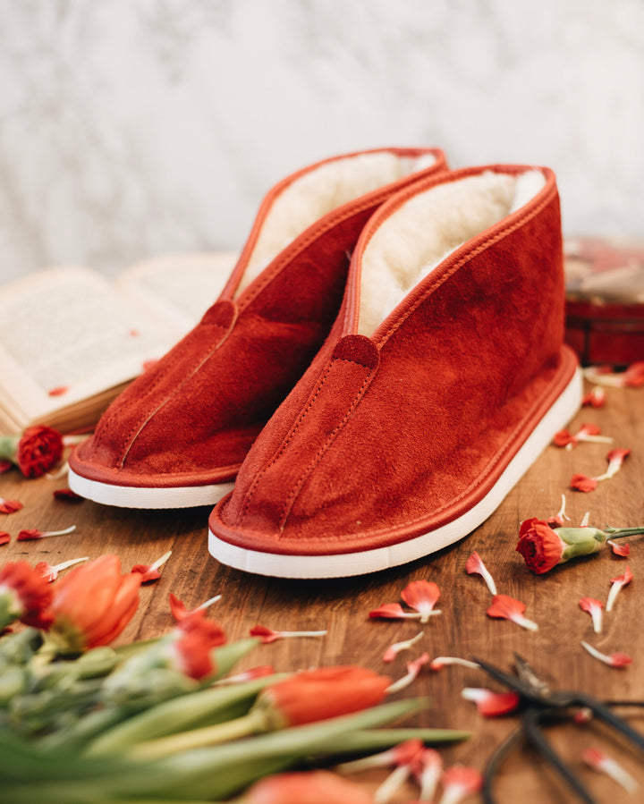 Women's Red Slipper Boots