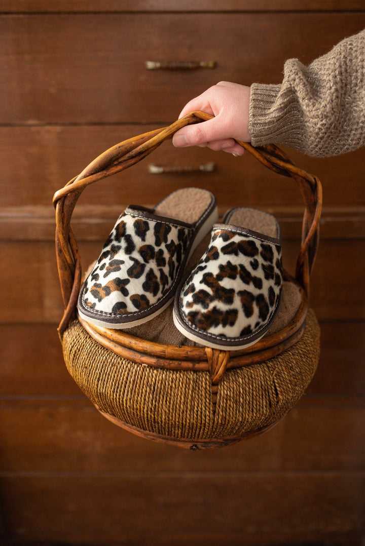 Leopard Wool Slippers