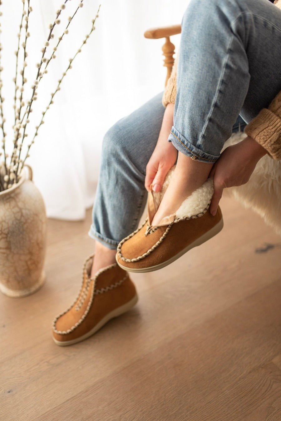 Tan Slipper Boots - ONAIE