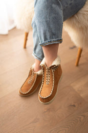 Tan Wool Slipper Boots